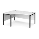 White Maestro 25 ergonomic desk with bench leg by Dams, featuring a sleek design and sturdy construction for office use.