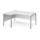Dams Maestro 25 ergonomic white desk with bench leg, featuring a spacious surface and modern design for office or study use.