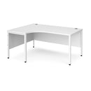 White Maestro 25 ergonomic desk with bench leg by Dams, showing a modern office workspace with clean lines and sturdy construction.