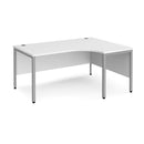 Dams Maestro 25 ergonomic white desk with bench leg, featuring a spacious surface and modern design.
