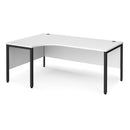 White Maestro 25 ergonomic desk with bench legs by Dams, featuring a spacious workspace and modern design.