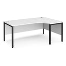Dams Maestro 25 ergonomic white desk with bench-style legs, featuring a spacious workspace and modern design.