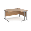 Dams Maestro 25 ergonomic desk with cable-managed leg in beech finish, featuring a spacious work surface and modern design.