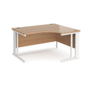 Dams Maestro 25 ergonomic desk with cable-managed leg in beech finish, featuring a 1400mm length and left-hand design.