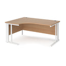 Dams Maestro 25 ergonomic desk with cable-managed leg in beech finish, featuring a left-hand configuration and modern design.