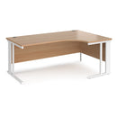 Dams Maestro 25 ergonomic desk with cable-managed beech leg, left-hand design, featuring a sleek black finish and sturdy construction.