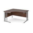 Dams Maestro 25 ergonomic walnut desk with cable-managed leg, left-hand configuration, modern office furniture.