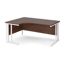 Dams Maestro 25 ergonomic desk with cable-managed walnut leg, left-hand configuration, sleek black tabletop and modern design