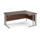Dams Maestro 25 ergonomic desk with cable-managed walnut leg, left-hand configuration, modern office furniture design