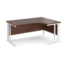 Dams Maestro 25 ergonomic desk with cable-managed walnut leg, left-hand configuration, sleek black finish, modern workspace furniture