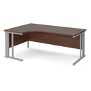 Dams Maestro 25 ergonomic desk with cable-managed walnut leg, left-hand configuration and black frame, ideal for modern office setups.
