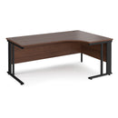 Dams Maestro 25 ergonomic desk with cable-managed leg, walnut finish, 1400mm width, left-hand configuration.
