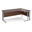 Dams Maestro 25 ergonomic desk with cable-managed walnut leg, left-hand design and spacious work surface.