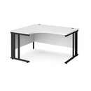 White Maestro 25 ergonomic desk by Dams with cable-managed legs, ideal for modern office or home workspace.