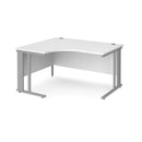 White Dams Maestro 25 ergonomic desk with cable-managed legs, featuring a sleek modern design and spacious workspace.