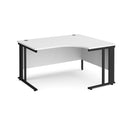 White Maestro 25 ergonomic desk with cable-managed legs by Dams, featuring a sleek modern design and spacious work surface.