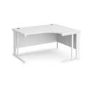 White Dams Maestro 25 ergonomic desk with cable-managed leg and spacious work surface, ideal for modern home or office use.