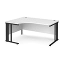White Maestro 25 ergonomic desk by Dams with cable-managed legs, ideal for organized workspace and comfortable working environment.
