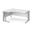 Dams Maestro 25 ergonomic white desk with cable-managed legs, modern design ideal for home or office workspace.