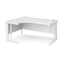 Dams Maestro 25 ergonomic white desk with cable management leg, sleek modern office furniture for workspace organization
