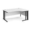 Dams Maestro 25 ergonomic white desk with cable-managed legs, sleek modern office furniture for workspace organization