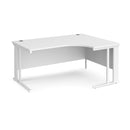 White Dams Maestro 25 ergonomic desk with cable-managed legs, modern design, and spacious work surface.