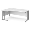 White Maestro 25 ergonomic desk by Dams with cable-managed leg, featuring a sleek modern design and sturdy construction.