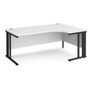 White Maestro 25 ergonomic desk with cable management leg by Dams, featuring a clean modern design and spacious workspace.