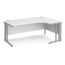 Dams Maestro 25 ergonomic white desk with cable management leg, featuring a spacious work surface and modern design.