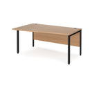 Dams Maestro 25 Wave Desk with Beech finish and bench leg, featuring a black frame and modern curved design.