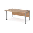 Dams Maestro 25 Wave desk with bench leg in beech wood, sleek black finish, left-hand design, modern office furniture.