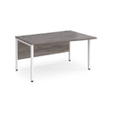 Dams Maestro 25 Wave Desk with Bench Leg in grey oak finish, featuring a modern wave design and sturdy construction.