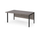 Dams Maestro 25 Wave desk with grey oak finish and bench leg, featuring a modern wave-shaped design for contemporary office space.
