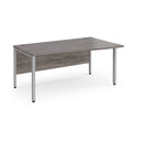 Dams Maestro 25 Wave Desk with bench leg in grey oak finish, featuring a sleek modern design and smooth surface.