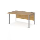 Dams Maestro 25 Wave Desk with Oak finish and bench leg, left-hand black frame, modern office workspace furniture