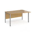 Dams Maestro 25 Wave Desk with Bench Leg in oak, left-hand configuration, featuring a stylish wave design and sturdy construction.