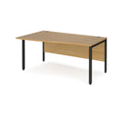 Dams Maestro 25 Wave Desk with Bench Leg in oak, left-hand configuration, featuring a stylish black finish and modern design.
