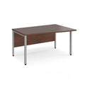 Dams Maestro 25 Wave Desk with Walnut finish and bench leg, left-hand configuration, modern office workspace furniture