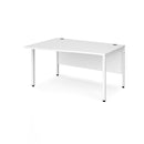Dams Maestro 25 Wave Desk with bench leg in white, showing a modern office desk with sleek curved design and sturdy construction.