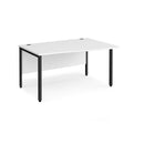 White Maestro 25 Wave Desk with bench leg by Dams, featuring a sleek modern design and sturdy construction.