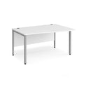 Dams Maestro 25 Wave desk with bench leg in white, featuring a modern wave design and sturdy construction.