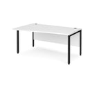 Dams Maestro 25 Wave Desk with bench leg in white, showing sleek modern design and smooth wave-shaped tabletop.