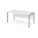 Dams Maestro 25 Wave desk with white finish and bench leg, featuring a modern curved design and sturdy construction.