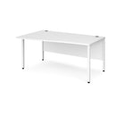Dams Maestro 25 Wave Desk with bench leg in white, featuring a modern wave-shaped surface and sturdy white legs.