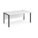 Dams Maestro 25 Wave desk with white finish and bench leg, featuring sleek modern design and spacious work surface.