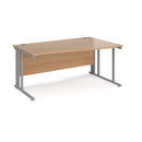 Dams Maestro 25 Wave Desk with cable-managed leg in beech finish, 1400mm left-hand configuration, modern office furniture