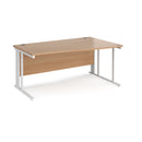 Dams Maestro 25 Wave Desk with cable-managed leg in beech finish, featuring a sleek, modern desk design and left-hand configuration.