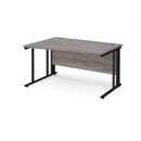 Dams Maestro 25 Wave Desk with grey oak finish and cable-managed leg, featuring a modern wave-shaped tabletop design.
