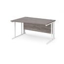 Dams Maestro 25 Wave Desk in grey oak finish with cable-managed legs, modern office workspace with sleek design