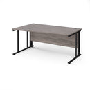 Dams Maestro 25 Wave Desk in Grey Oak with cable-managed leg, featuring a modern curved design and sturdy construction.